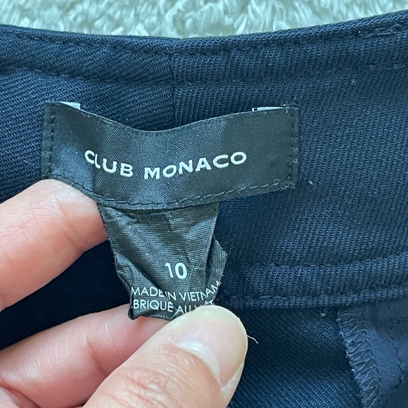 Club Monaco Trousers Pants Womens 10 Wool Blend Navy Blue Straight High rise - Picture 6 of 12